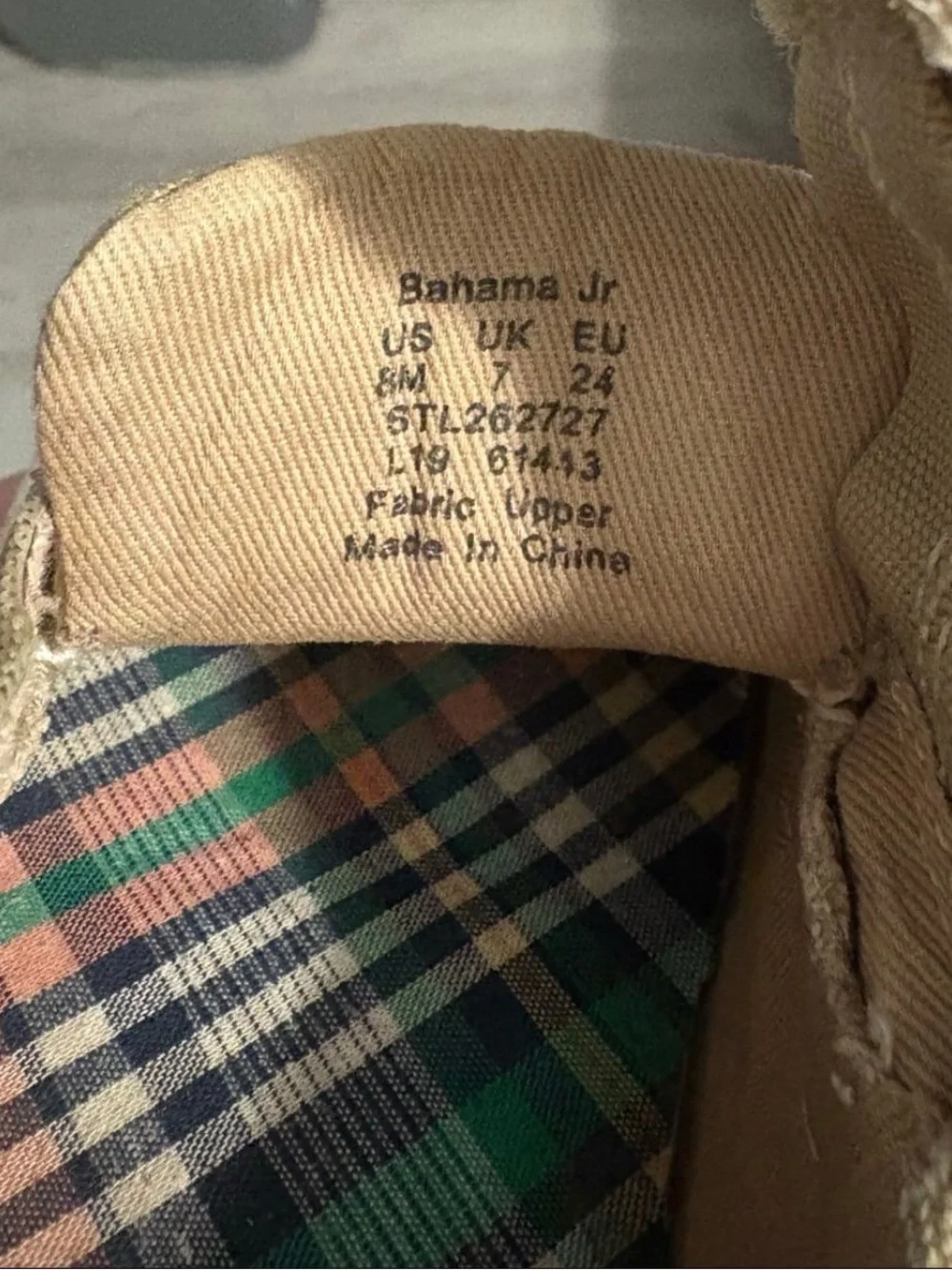 Sperry Kids Khaki Canvas Boat Shoes..8M